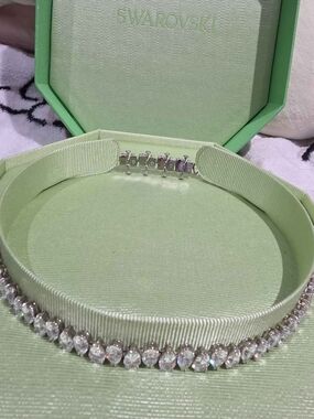 Swarovski Crystal Tennis Necklace in Clear Silver